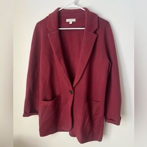 J. Crew Cecile Relaxed Sweater Blazer Knit Red - Women's Size Small